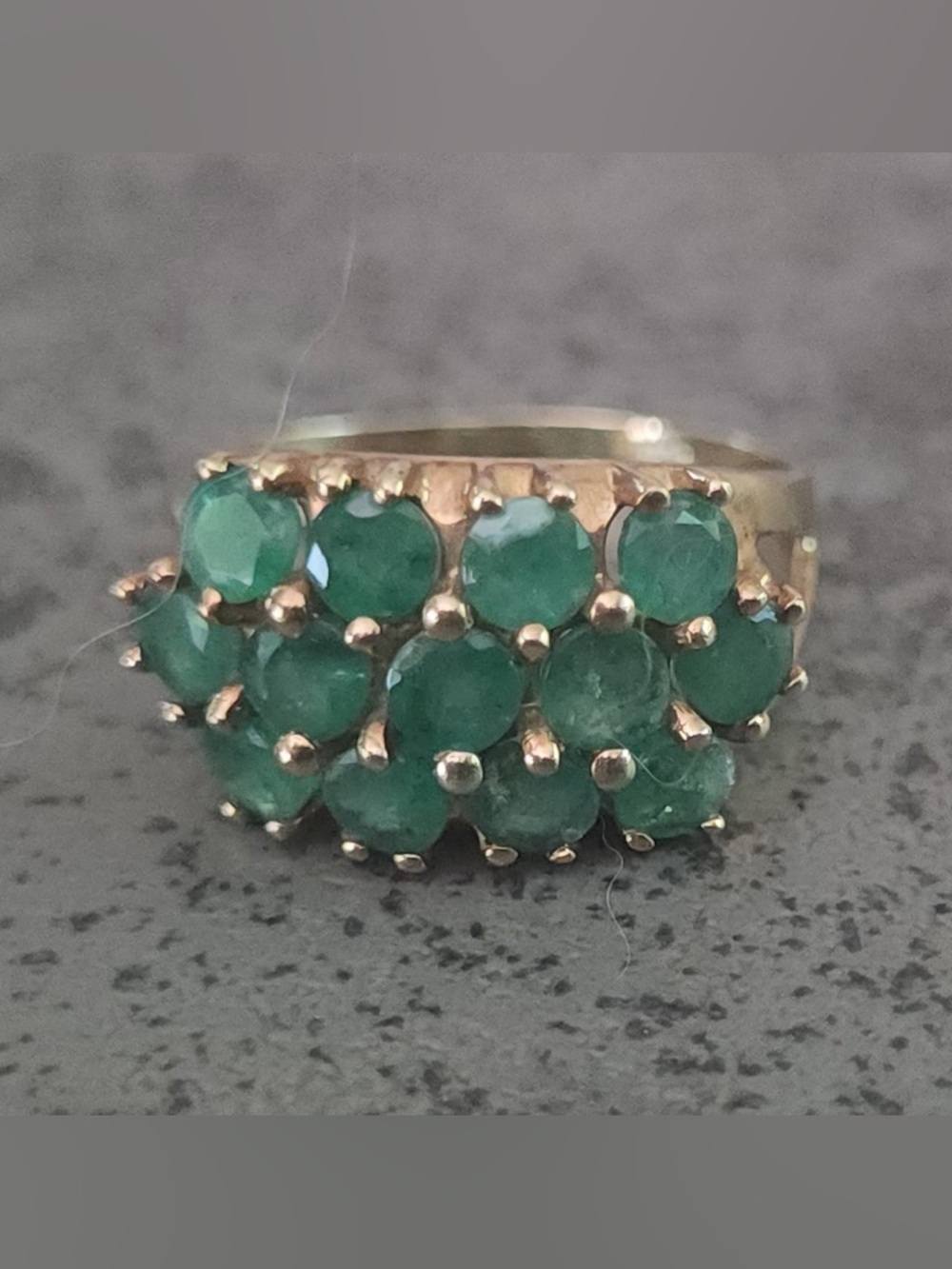 14K Emerald Ring 13 stones *NEW PICS& Video